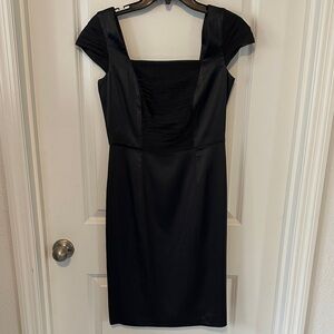 Elagant Black Satin Mini Dress